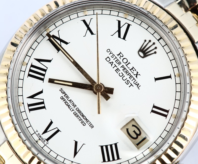 Rolex Two-Tone Datejust 16013 White Roman