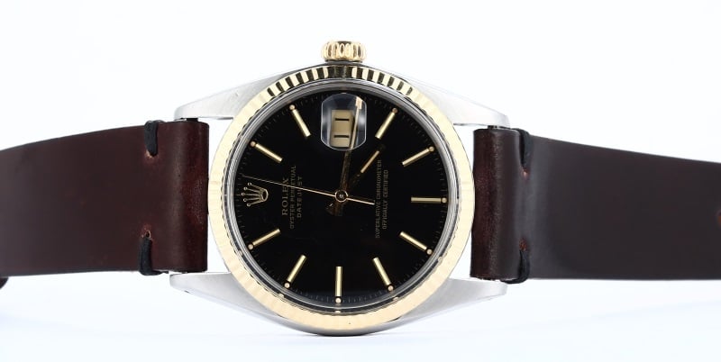 Rolex Datejust Black 16013 Leather Strap