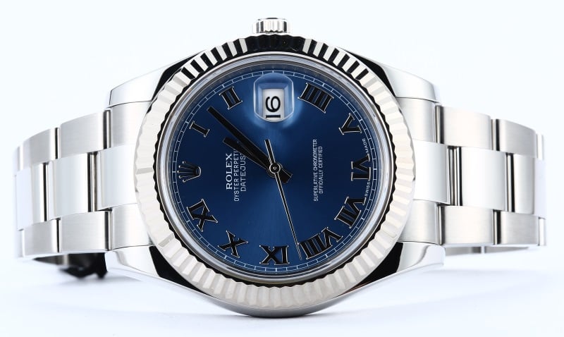 Rolex Datejust II 116334 Roman Dial Blue