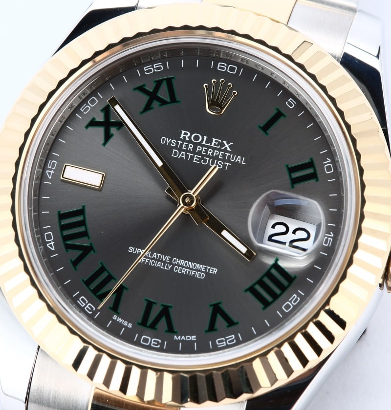 Rolex Two-Tone Datejust II 116333 Slate Roman