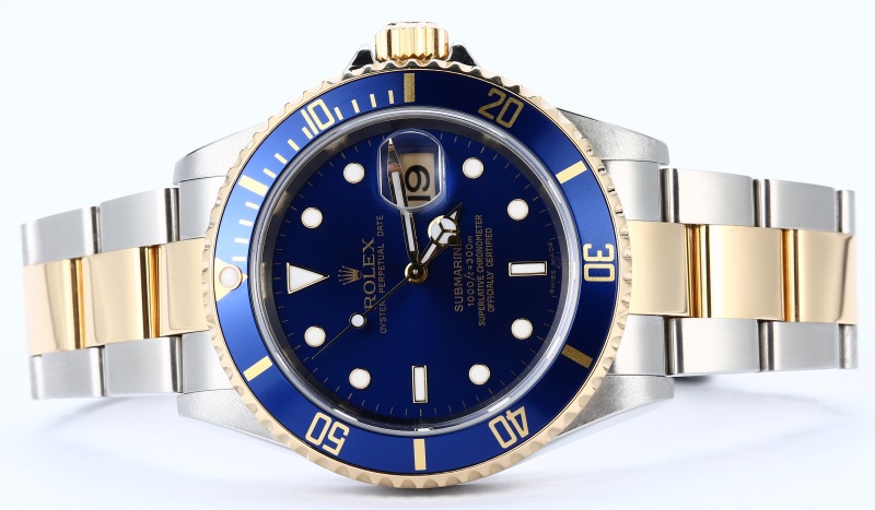Rolex Blue Submariner 16613 No Holes Case