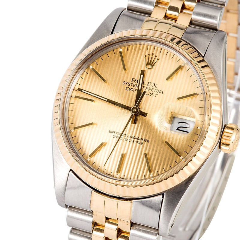 Datejust Rolex 16013 Champagne Tapestry Dial