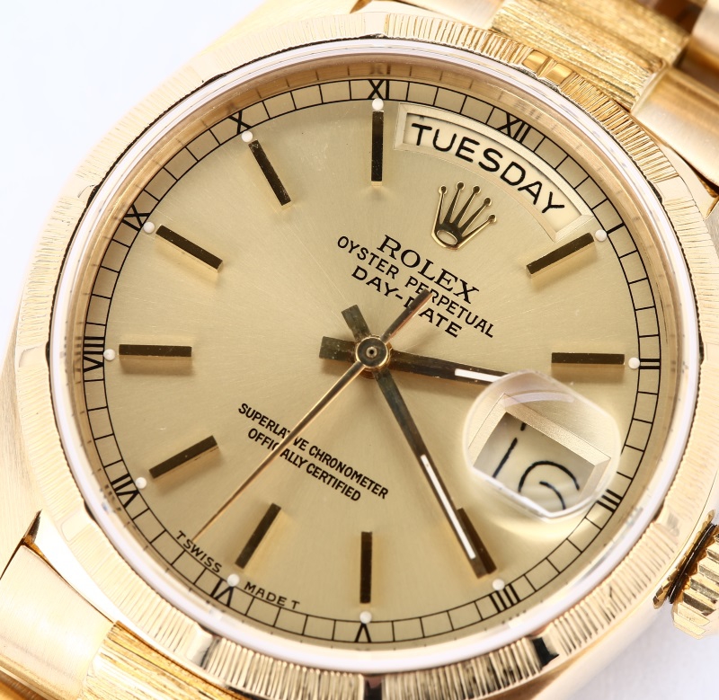 Rolex President Bark Finish 18078