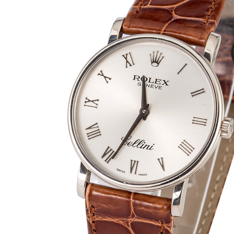 Pre-Owned Rolex Cellini 5115 Silver Roman Dial