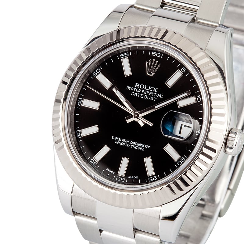 Pre-Owned Rolex Datejust II Ref 116334 Black Dial