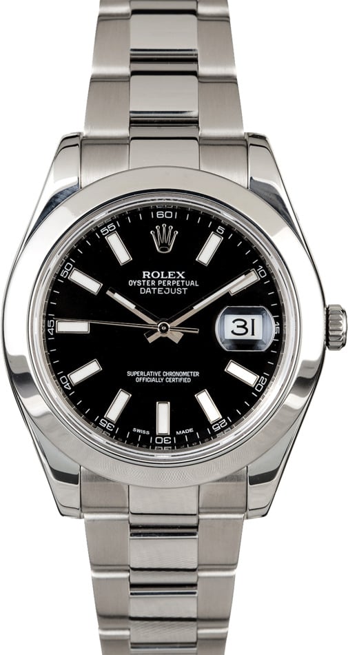 Rolex Datejust II Ref 116334 Steel Oyster with Black DIal