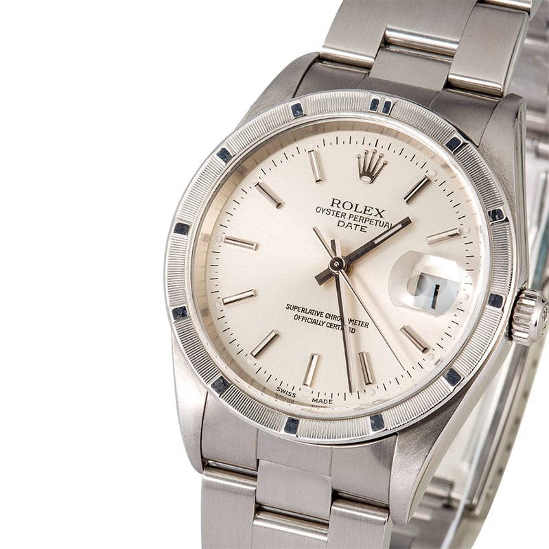 Rolex Stainless Date 15210 Silver Dial