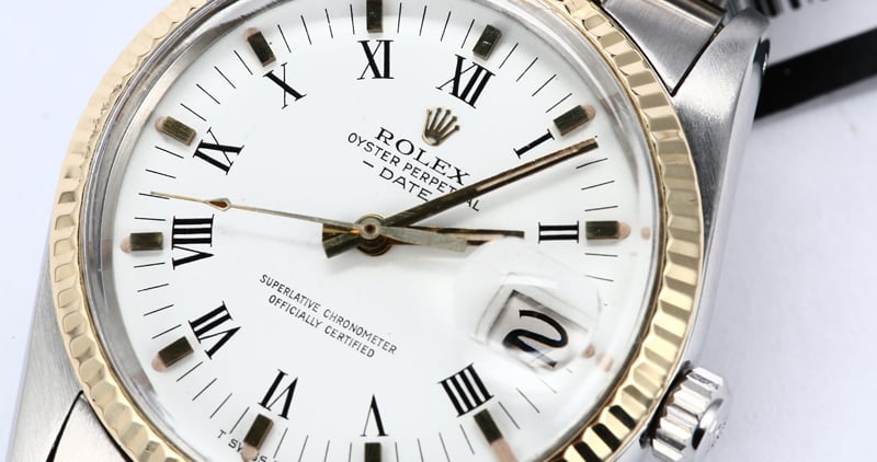 Men's Rolex Date 15000 White Roman