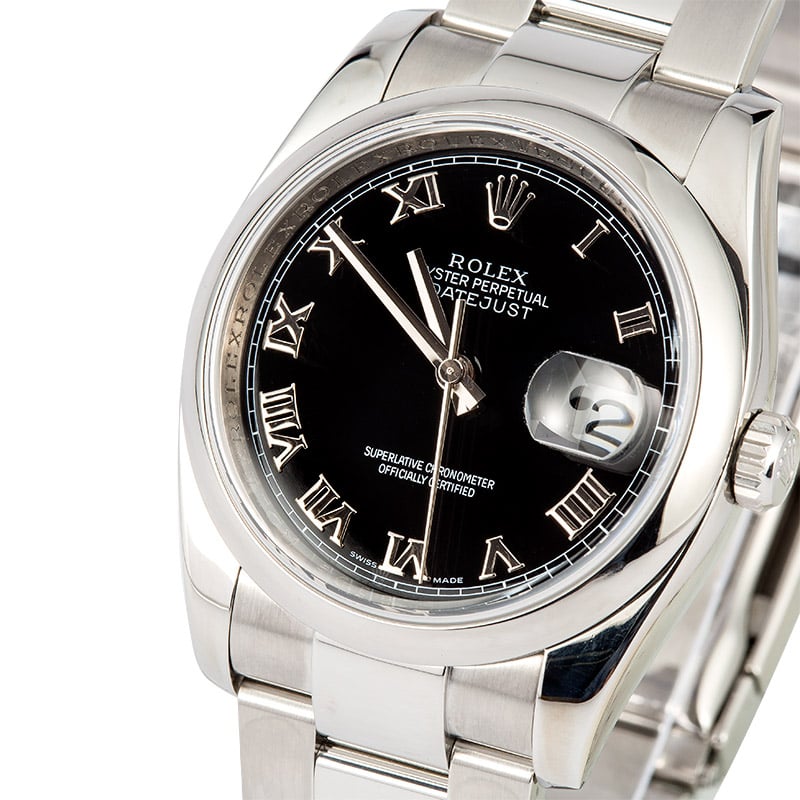 Used Rolex Datejust 116200 Black Roman Dial
