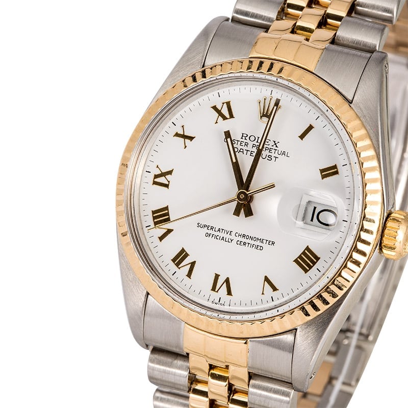 Men's Rolex Datejust 16013 White Roman Dial