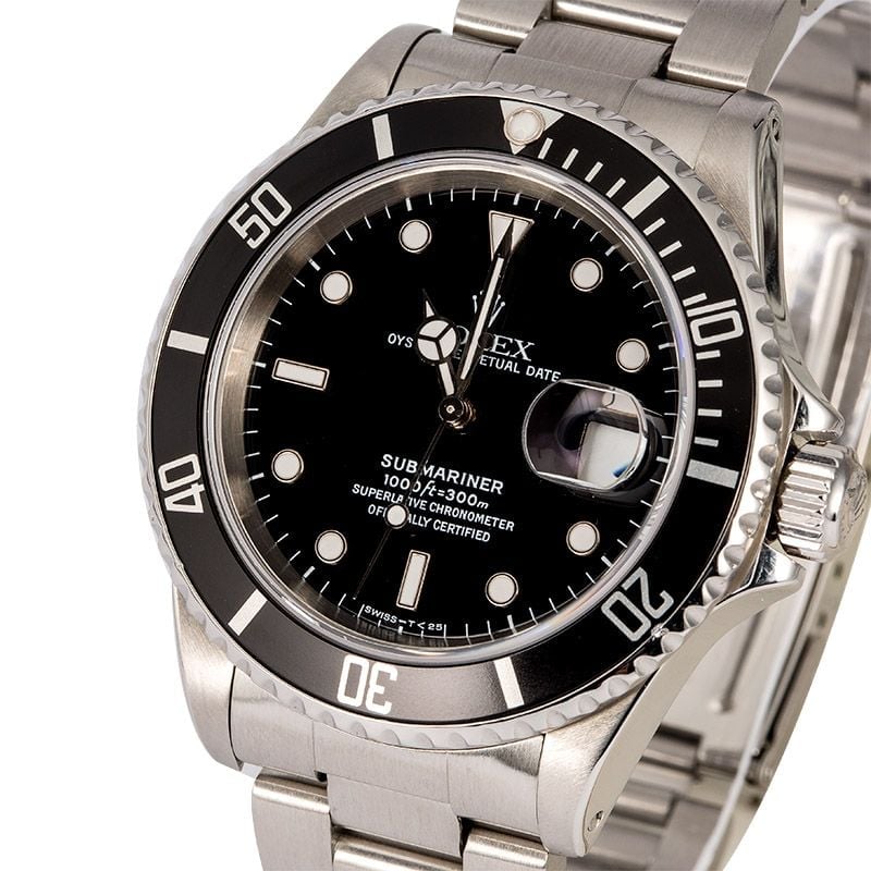 Men's Rolex Submariner 16610 Steel Oyster Band