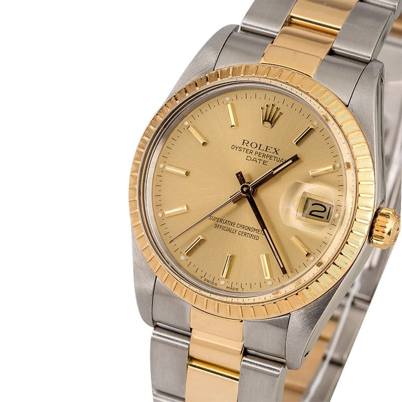Rolex Date 15053 Two Tone Oyster Bracelet