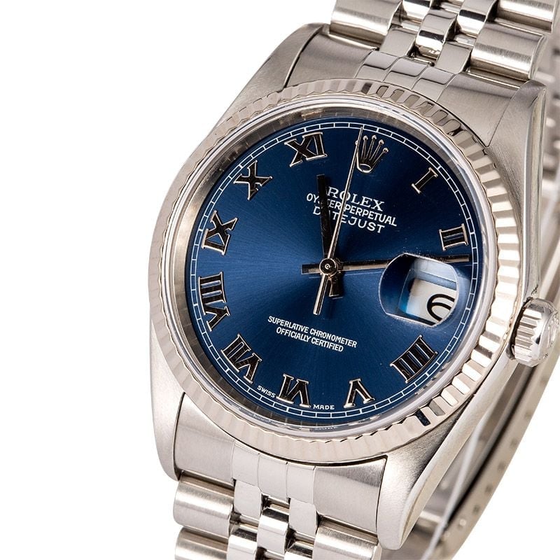 Genuine Rolex Datejust 16234 Blue Roman Dial