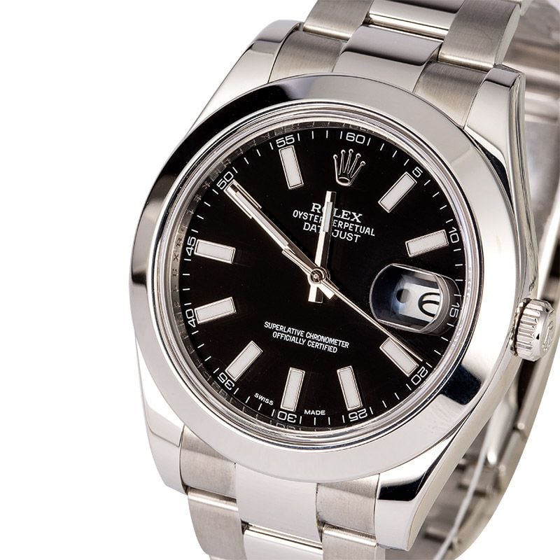 Certified Rolex Datejust 116300 Black Luminescent Dial