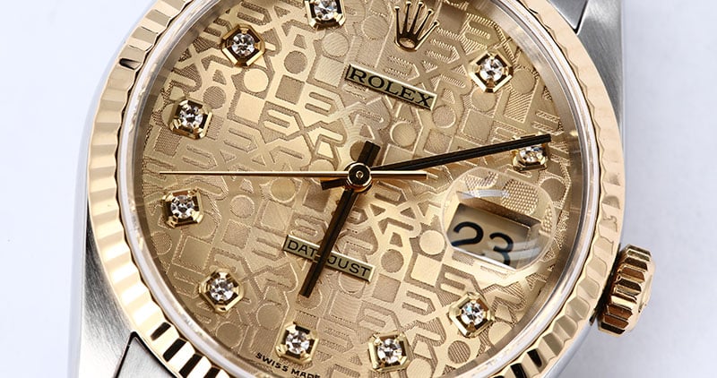 Rolex DateJust 16233 Champagne Jubilee Diamond Dial