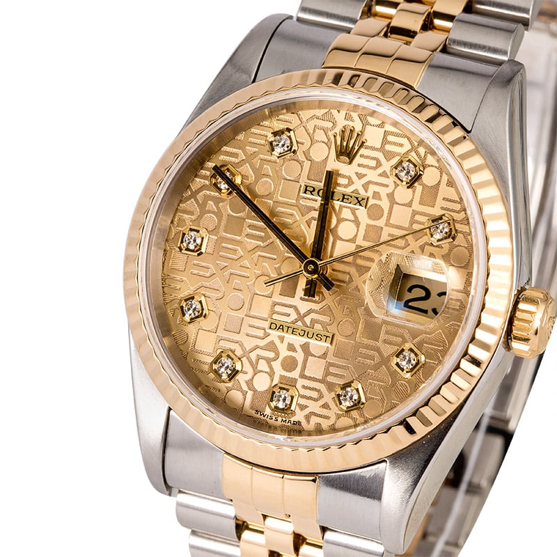 Rolex DateJust 16233 Champagne Jubilee Diamond Dial