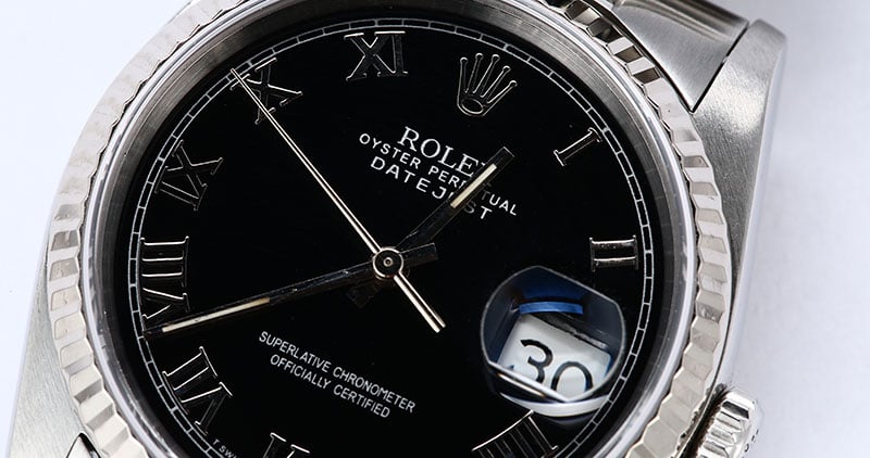 Rolex Datejust 16234 Black Roman Dial