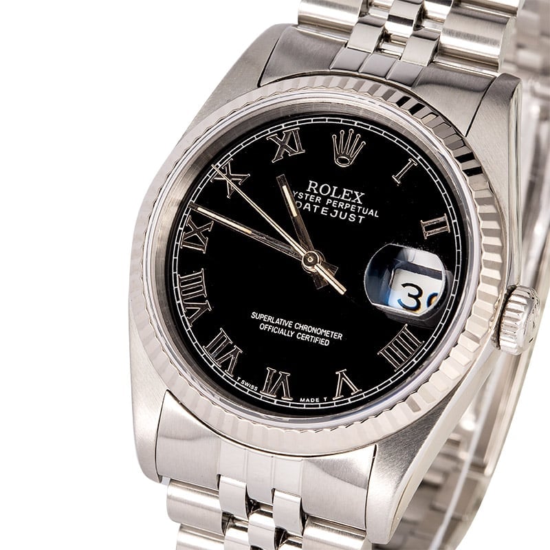 Rolex Datejust 16234 Black Roman Dial