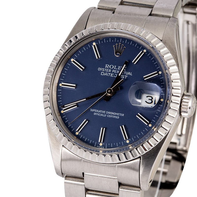 Rolex Datejust 16030 Steel Oyster Blue Dial