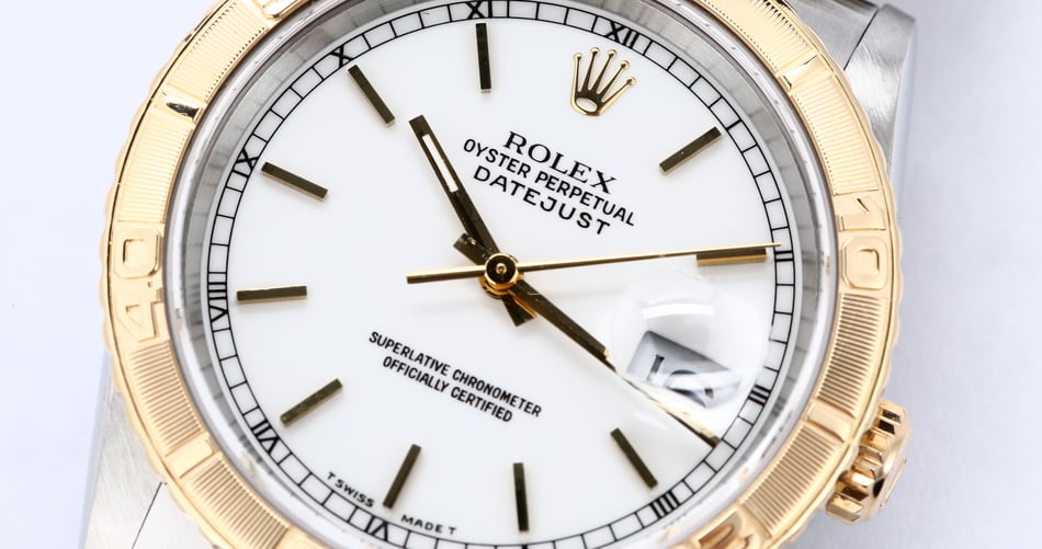Rolex Datejust White Dial Turn-O-Graph 16263