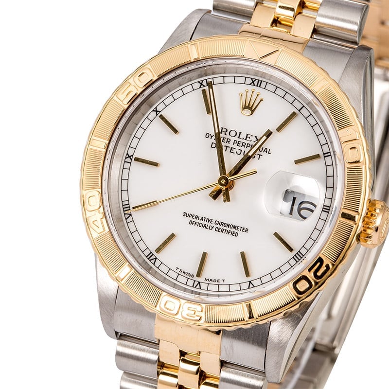 Rolex Datejust White Dial Turn-O-Graph 16263