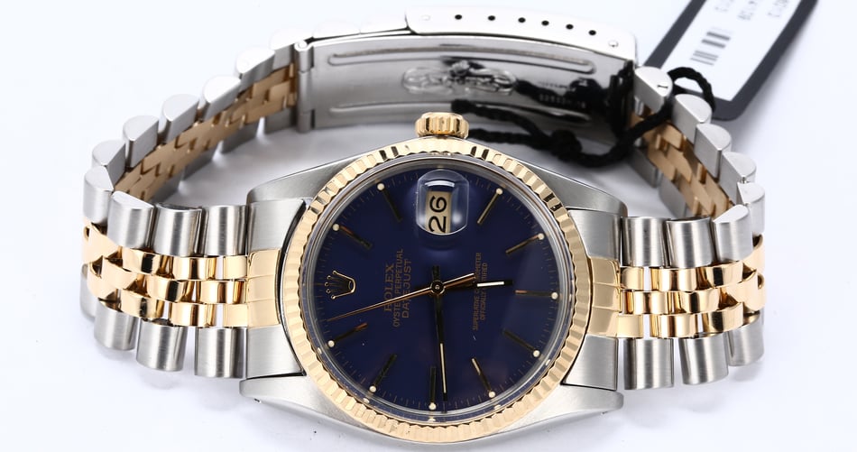 Rolex Datejust 16013 Blue Dial Two Tone Jubilee