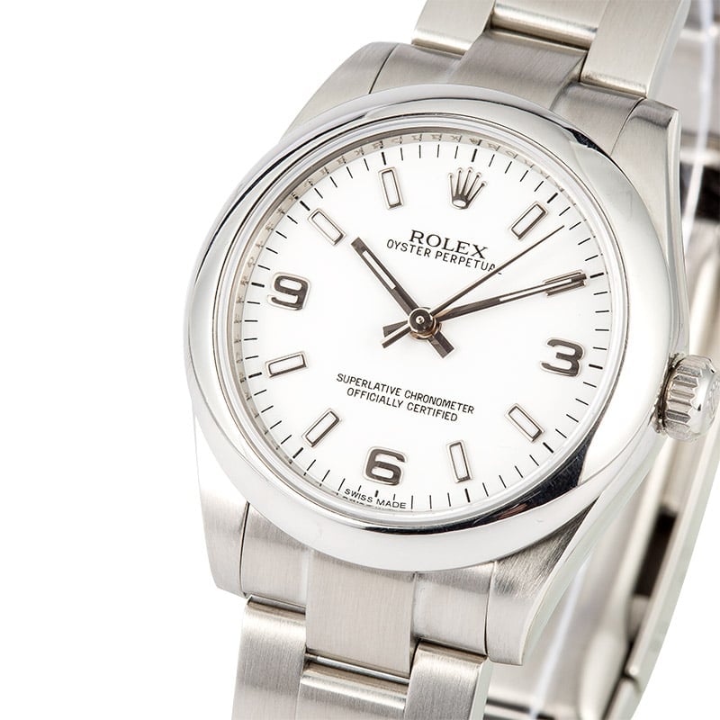 Mid-Size Rolex Oyster Perpetual 177200 White Dial