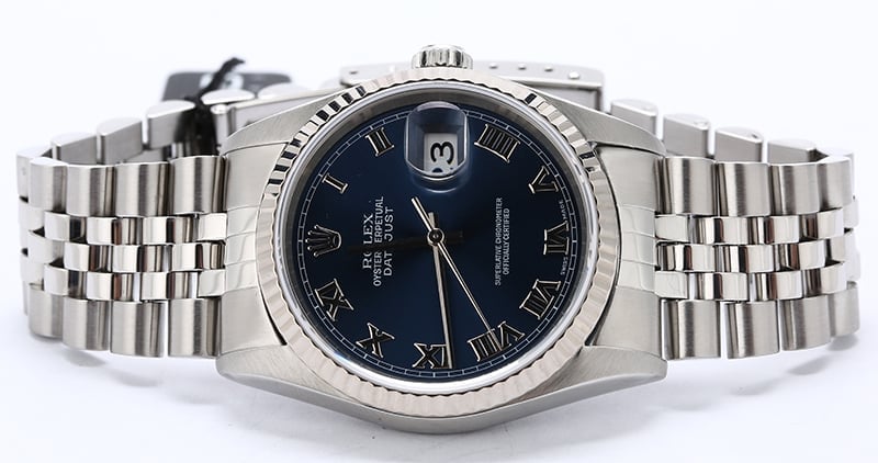 Men's Rolex Datejust 16234 Blue Roman Dial TT
