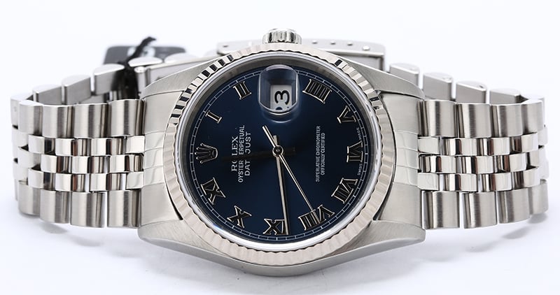 Men's Rolex Datejust 16234 Blue Roman Dial TT