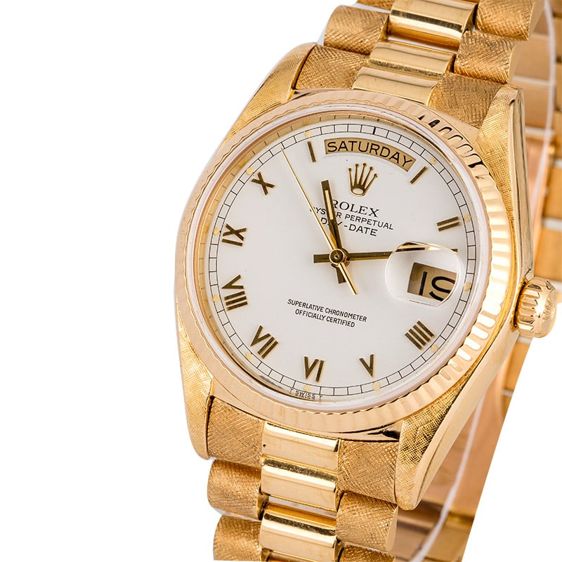 Rolex Day-Date Presidential 18038 White Roman Dial