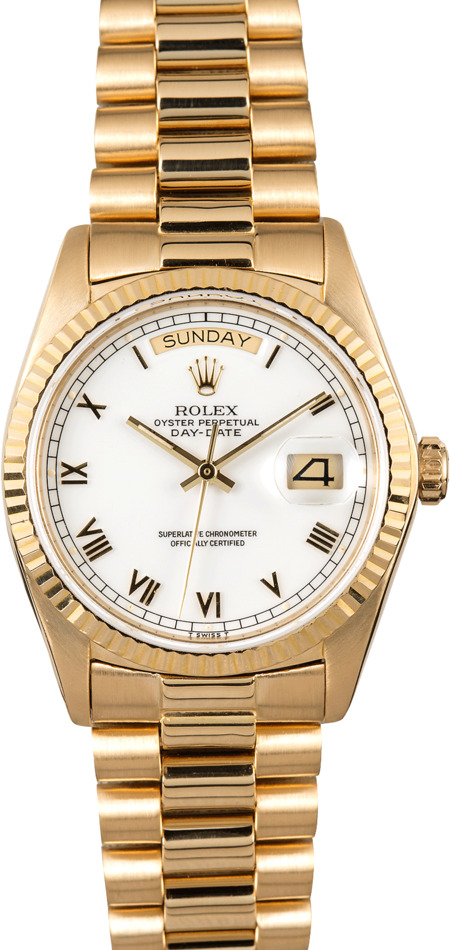 Rolex Day-Date Presidential 18038 White Roman Dial