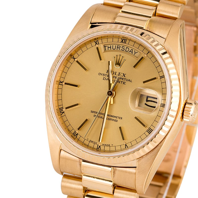 Men's Rolex Presidential 18038 Day-Date Yellow Gold