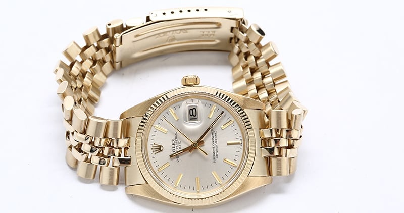 Rolex Date 1503 Yellow Gold Oval Link Bracelet