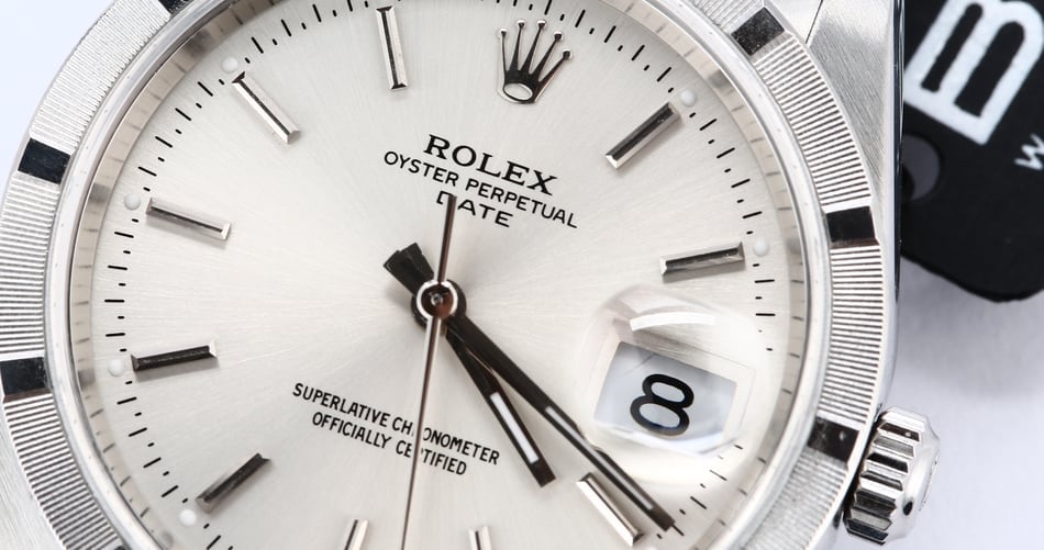 Rolex Date 15210 Silver Dial Steel Oyster