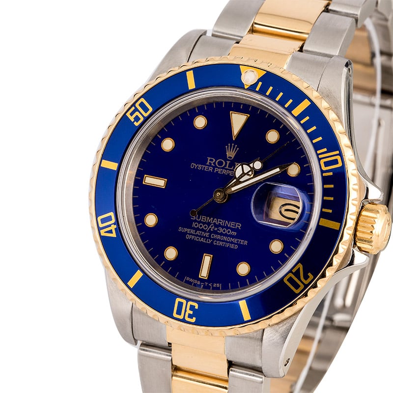 Men's Rolex Submariner 16803 Blue Dial