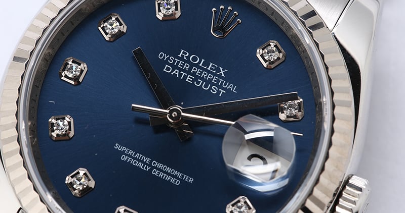 Rolex Datejust 116234 Blue Diamond Dial Steel Jubilee