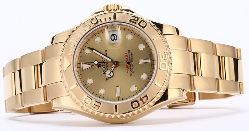 Mid-Size Rolex Yacht-Master 168628 Yellow Gold Oyster