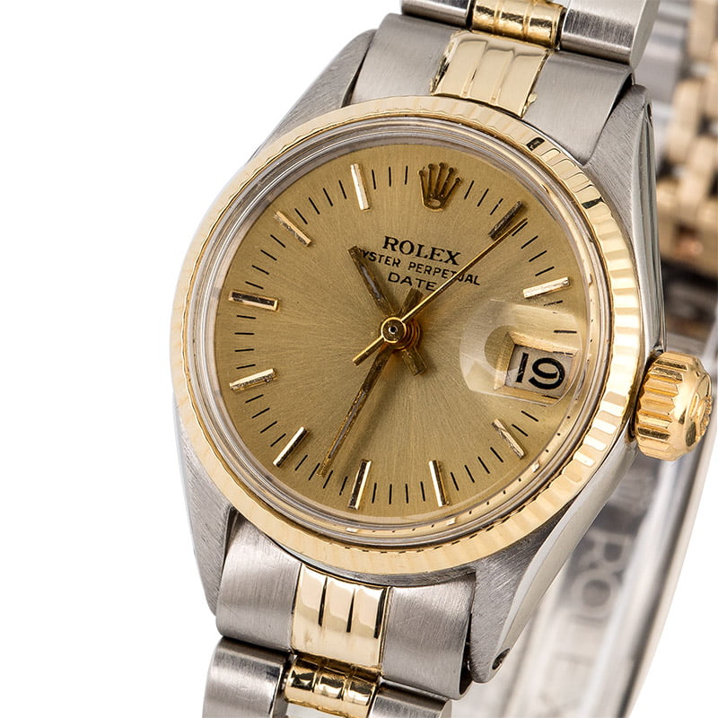 Ladies Rolex Date Ref. 6516 Stainless Steel Silver Dial Watch SKU:  2414686AMT