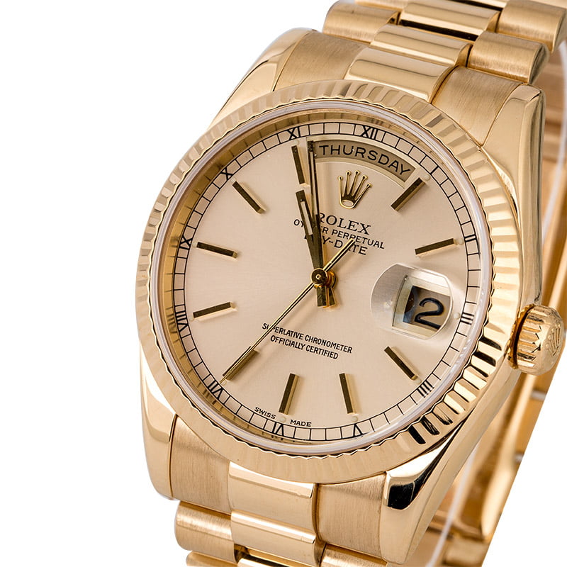 Rolex Day Date 118238 Silver Index Dial
