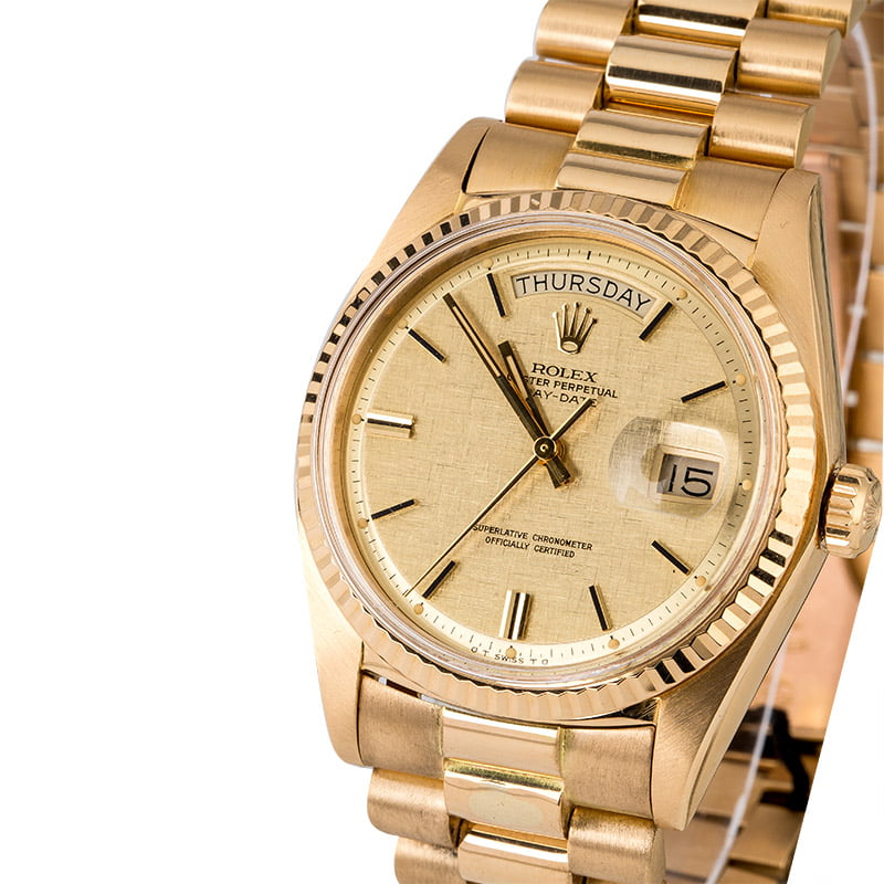Vintage Rolex President 1803 Champagne Linen Dial
