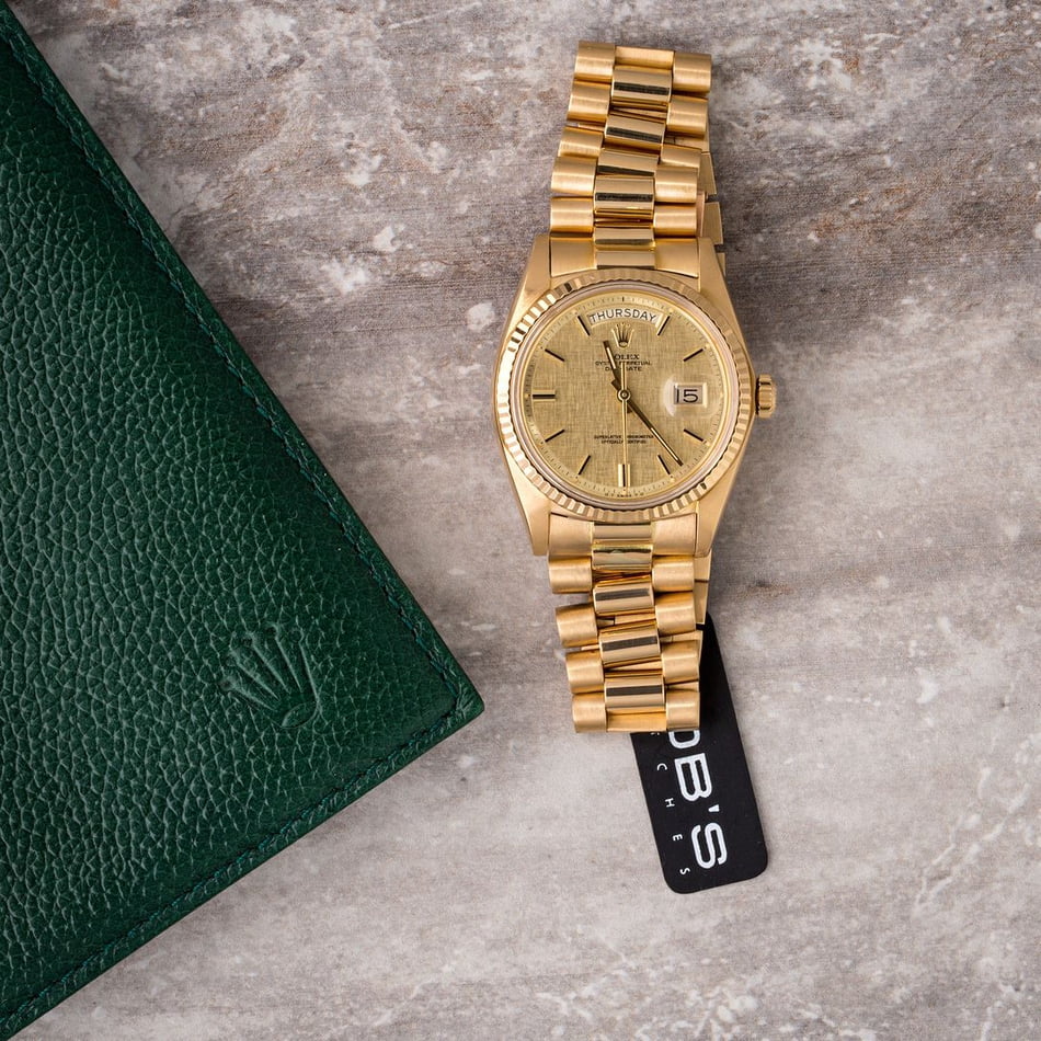 Vintage Rolex President 1803 Champagne Linen Dial