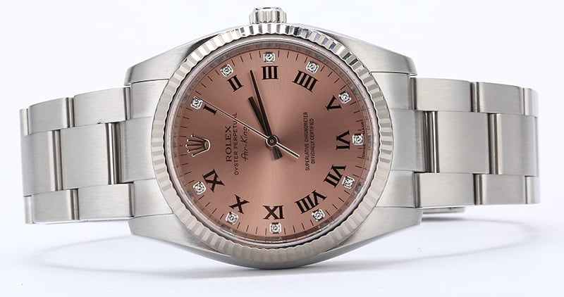 Rolex Air-King 114234 Salmon Diamond Roman Dial