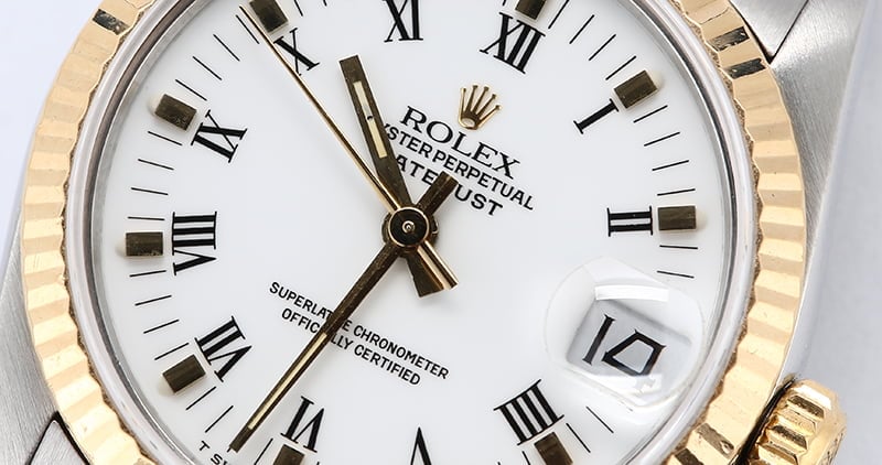 Rolex Mid-Size Datejust 68273 White Roman