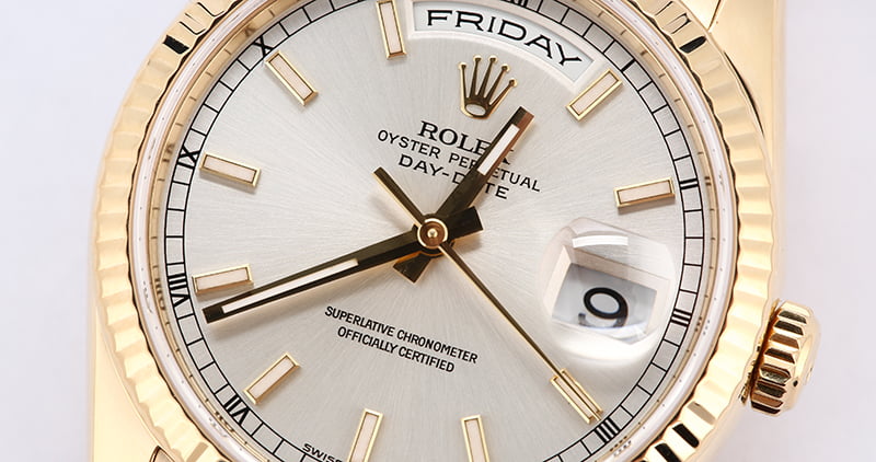 Rolex Day-Date 118238 Silver Luminescent Dial