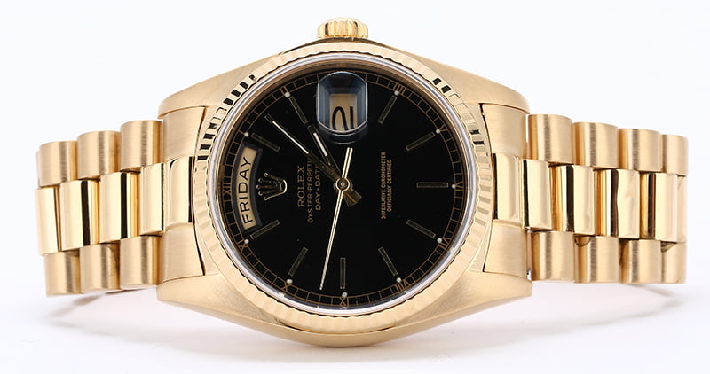 Rolex Day-Date 18038 President Black Dial