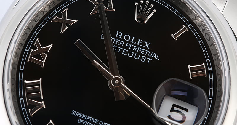 Rolex Datejust 116200 Black Roman Steel Jubilee