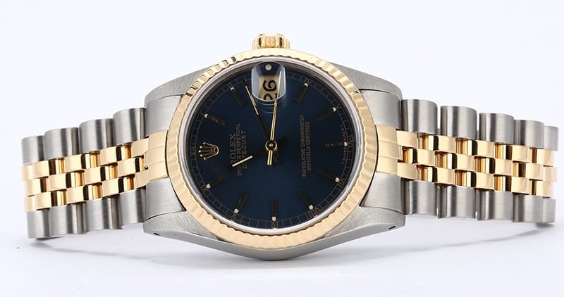 Mid-Size Rolex Datejust 68273 Blue Index Dial