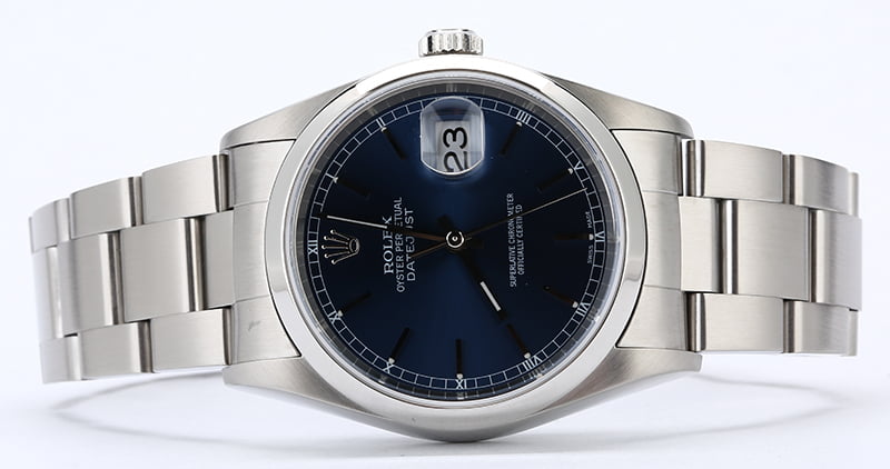 Rolex Datejust 16200 Blue Dial Steel Oyster