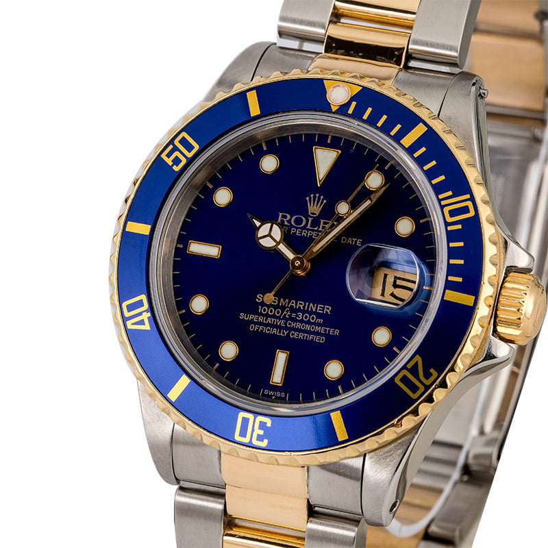 PreOwned Rolex Submariner 16803 Blue Dial
