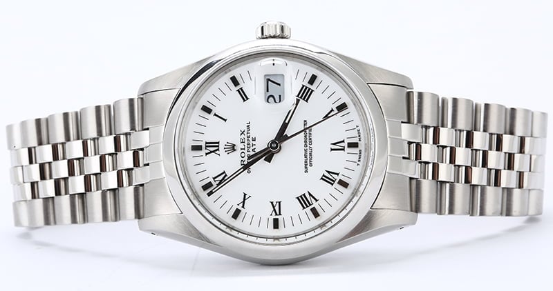 Men's Rolex Date 15000 White Dial